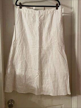 J. Jill White A-Line Linen Skirt